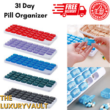 31 Day Monthly Pill Organizer Medication Holder Compartment Planner Box Storage