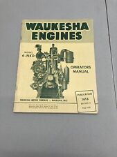 Waukesha Motor Model 6nkd Engine Owner Operator Maintenance Manual Book