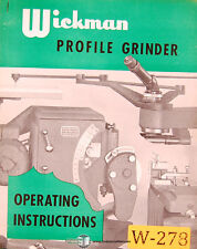 Wickman Profile Grinder Operations Install And Wiring Manual