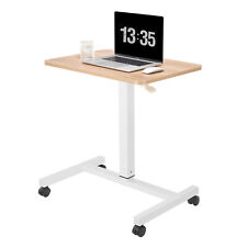 Pneumatic Office Laptop Desk Rolling Adjustable Table Cart Computer Mobile Stand