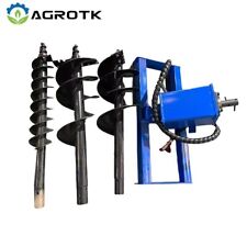 Skid Steer Attachment Hydraulic Auger Frame Post Hole Diggers 6 12 14 3 Bits