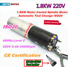 1.8kw 220v Iso20 Atc Water Spindle Motor Automatic Tool Change 24000rpm 80mm Cnc