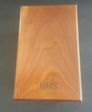 Levenger Natural Solid Cherry Dovetailed Box Initials Bms Pens Desk Storage Usa