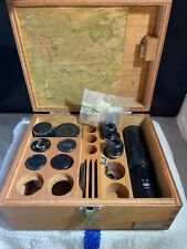 Olympus Tokyo Microscope Wood Box Case With Parts And Accessories Lenses
