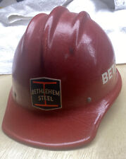 Vintage Bethlehem Steel E.d. Bullard 502 Hard Boiled Red Fiberglass Hard Hat