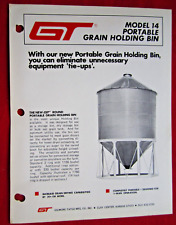 1975 Gt Gilmore-tatge Clay Center Kansas Portable Grain Bin Brochure Spec Sheet