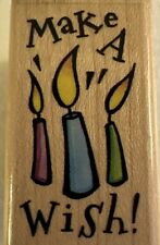 Rubber Stampede Delta Candle Make A Wish Rubber Stamp 2004 Wood At14