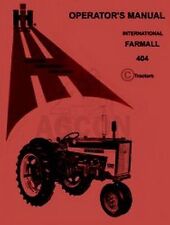 International Farmall 404 Tractor Operators Manual Ih