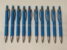 10ct Lot Misprint Metal Retractable Soft Cross-grip Stylus Pens Skybaby Blue