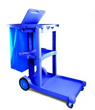 Janitorial Cart With Bag Cover Blue