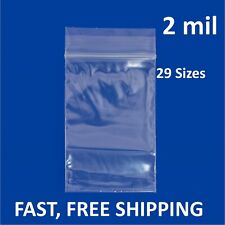 Clear Reclosable Zip Seal 2mil Bags Poly Baggies Jewelry Plastic 2 Mil Top Lock