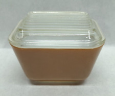 Vintage Pyrex 501b Old Orchard Solid Brown 1.5 Cup Refrigerator Dish W Lid