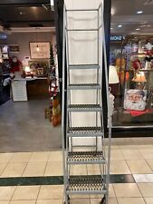 Vintage Metal Rolling Safety Ladder A Liss Co 6 Step 85 Tall