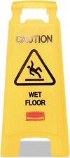 Rubbermaid 6112-77-yel 25 Yellow Caution Wet Floor 2 Sided Floor Signs