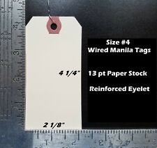 100 Count Size 4 Manila Inventory Shipping Hang Tags W Wire 4 14 X 2 18
