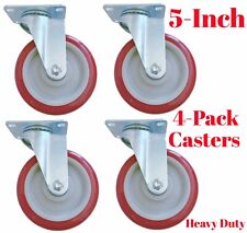 5 Inch Caster Wheels Heavy Duty Caster Wheels Swivel Plate Polyurethane