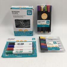 Lot Of 4 Officeschool Supplies 2 Sets Of Dry Erase Markers Clips Fine Pens