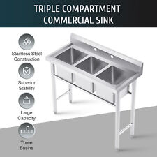 Wilprep Commercial Utility Prep Sink Stainless Steel W Backsplash Drainboard