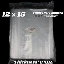 12x15 Clear 2 Mil Zipper Bags Poly Plastic Reclosable Zip Storage Large