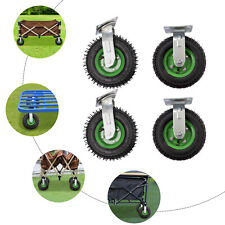 4 Pcs 10 Air Tire Pneumatic Galvanized Wheels 2 Swivel Casters Cart Industrial