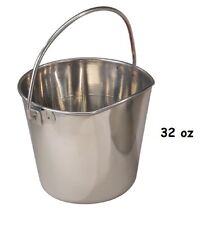 Flat Sided Hanging Feeding Pail Snag Free Heavy Duty Stainless Steel Choose Size