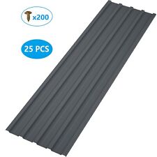 25x Roof Panels Galvanized Steel Hardware Metal Roofing Sheets Wall Panels Gray