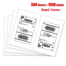 1000 Premium Shipping Labels 8.5x5.5 Round Corner Half Sheet Self Adhesive Us