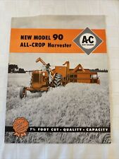 Allis Chalmers New Model 90 All Crop Harvester Brochure 12 Pages