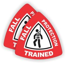 Fall Protection Trained Hard Hat Stickers Safety Harness Helmet Decals Rd
