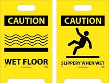 Nmc Fs1 Caution Wet Floor Sign With Graphic - 12 In. X 19 In. Corrugated Plas...