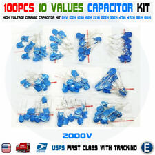 100pcs 10 Values 2kv High-voltage 102k-681k Ceramic Capacitor Assortment Kit
