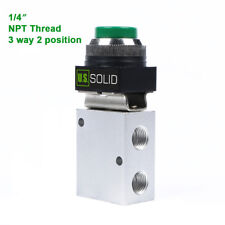 U.s. Solid 14 Pneumatic Control Mechanical Valve 3 Way 2 Position Green Button