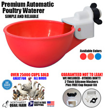 Automatic Watering Cups Poultry Drinker Waterer Chicken Duck Quail Pigeon