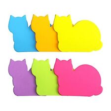 Cute Cat Sticky Notes 6 Color Bright Colorful Sticky Pad 75 Sheetspad Self-s...