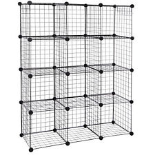Wire Cube Storage Organizer Shelving 12-cube Wire Shelves Rack Modular Bookshelf