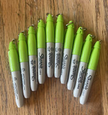 Sharpie Mini Permanent Marker With Keychain Clips Fine Point Lightgreen -10 Pens