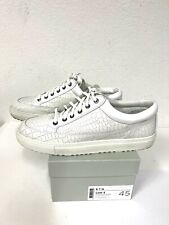 Etq. Low 2 Shoes Mens Sneakers White Crocodile Embossed Size 45 Us 11.5