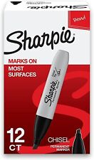 Sharpie Permanent Marker Chisel Tip Black - 12-count - Free Shipping