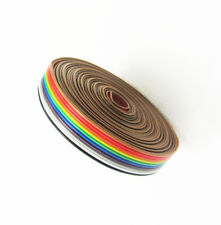 1.27mm Spacing Pitch10 Way 10p Flat Color Rainbow Ribbon Cable Wiring Wire Ca 1m