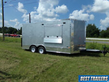 8 X 16 Enclosed Concession Trailer Vending Cargo Silverwindow W Sinks Finished
