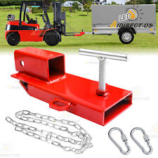 Forklift Hitch 2 Receiver Pallet Fork Trailer Tow Adapter W Chain Quick Attach