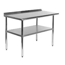 Stainless Steel Work Table With 1.5 Backsplash Kitchen Food Prep Table