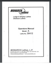 Monarch Lodge Shipley Model A 38412 Lathes Operators Manual And Parts List 58 Pg