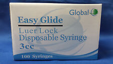 Easy Glide 100 3cc Luer Lock Tip Syringes 3ml Sterile Syringe Only No Needle