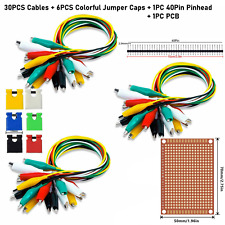 30pc Metered Colored Insulating Test Lead Cable Set Double Ended Alligator Clips