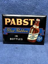 Vintage 1940s Pabst Blue Ribbon Toc Tin Over Cardboard Beer Sign
