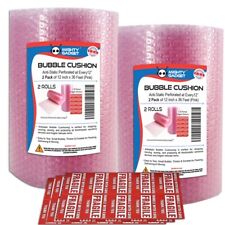 2 Pack Mighty Gadget Bubble Cushioning Wrap Rolls 12 X 72 Ft Antistatic Pink