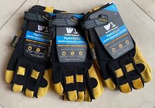3 Pairs Wells Lamont Mens Hydrahyde Leather Work Gloves Select Size M L Xl