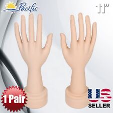 Mannequin Movable Flexible Hand Display Jewelry Bracelet Nail Ring Holder 1 Pair