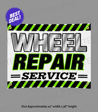 Wheel Repair Service Open Sign Tires Rims Poster Vinyl Banner Auto Shop Displays